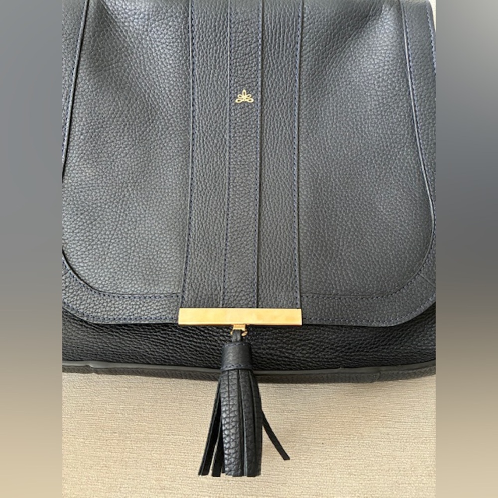 DeMellier Midnight Blue Satchel with Gold Details - Picture 9 of 10